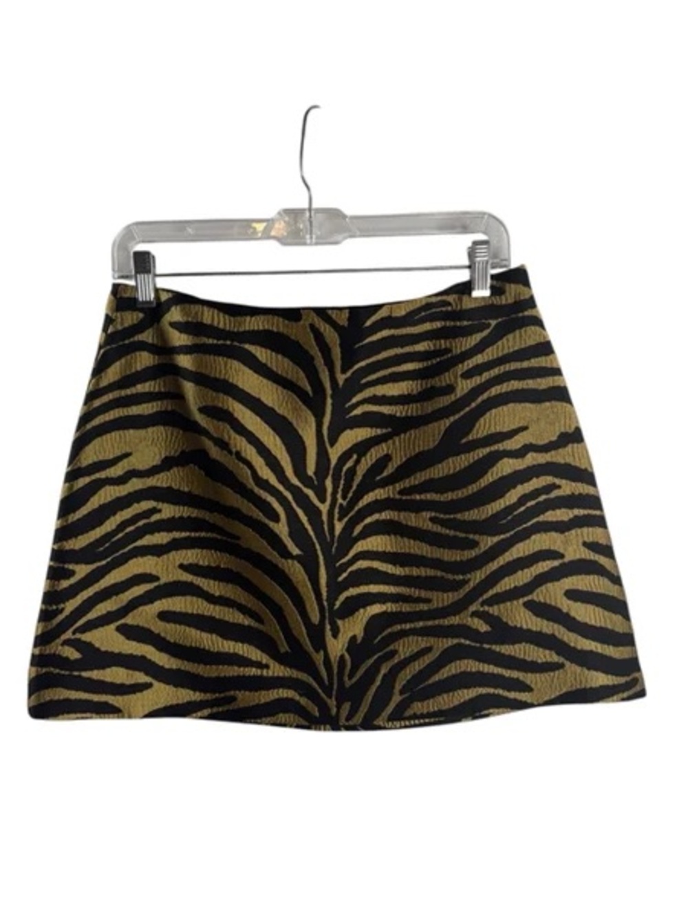 TUCKERNUCK Wild Zebra Print A-Line Mini Skirt - Black & Gold $108